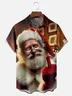 Moisture-wicking Christmas Santa Claus Fun Chest Pocket Casual Shirt