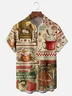 Moisture-wicking Christmas Santa Claus Retro Poster Chest Pocket Casual Shirt