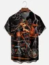 Moisture Wicking Ghost Rider Motorcycle Chest Pocket Hawaiian Shirt