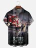 Moisture-wicking Christmas Santa Claus Fun "H-MAS RETURNS" Chest Pocket Casual Shirt