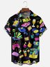 Moisture-wicking Retro Game Console Neon Chest Pocket Casual Shirt