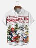 Big Size Moisture-Wicking Christmas Rudolph Santa Claus Christmas Tree Snowman Chest Pocket Hawaiian Shirt