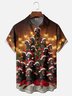 Moisture-wicking Christmas Dog Christmas Tree Art Fun Chest Pocket Casual Shirt