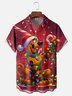 Moisture-wicking Christmas Dog Art Fun Chest Pocket Casual Shirt