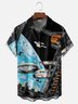 Moisture-wicking Star Universe Spaceship Chest Pocket Casual Shirt