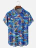 Moisture-wicking Christmas Santa Claus Surfing Chest Pocket Casual Shirt