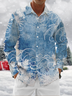 Moisture Wicking Snowflake Plant Chest Pocket Long Sleeved Shirt