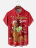 Moisture-wicking Christmas Dog Art Fun Chest Pocket Casual Shirt