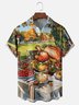 Moisture Wicking Thanksgiving Turkey Chest Pocket Hawaiian Shirt