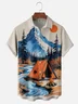 Moisture-Wicking Outdoor Iakeside Mountain Tent Campfire Chest Pocket Hawaiian Shirt