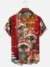 Moisture-Wicking Christmas Hat Otter Chest Pocket Hawaiian Shirt