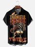 Moisture Wicking Thanksgiving Turkey Chest Pocket Hawaiian Shirt