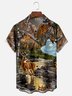 Moisture-Wicking Outdoor Hunting Deer Forest Scenery Chest Pocket Hawaiian Shirt