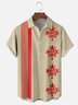 Moisture-Wicking  Canadian Culture Maple Leaf Moose Geometric Design Chest Pocket Hawaiian Shirt