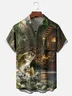 Moisture-Wicking Outdoor Gradient Iakeside Fishing Chest Pocket Hawaiian Shirt