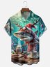 Moisture-Wicking Christmas Shark Chest Pocket Hawaiian Shirt