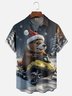 Moisture-Wicking Snowmobile Groundhog Chest Pocket Hawaiian Shirt