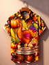 Moisture-wicking Thanksgiving Turkey Chest Pocket Holiday Shirt