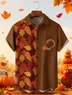 Moisture-wicking Thanksgiving Turkey Chest Pocket Casual Shirt