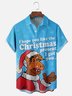 Moisture-wicking Christmas Aliens Chest Pocket Casual Shirt