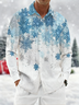 Moisture Wicking Merry Christmas Snowflake Chest Pocket Long Sleeves Shirt
