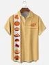 Tall Size Moisture-wicking Thanksgiving Turkey Pumpkin Chest Pocket Bowling Shirt