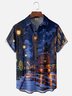 Moisture-wicking Christmas Tree Bus Clock Tower Chest Pocket Casual Shirt