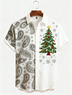 Moisture-wicking Christmas Tree Paisley Chest Pocket Holiday Shirt
