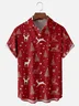 Moisture-wicking Christmas Reindeer Chest Pocket Casual Shirt