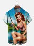Moisture Wicking Fishing Vintage Style Chest Pocket Hawaiian Shirt