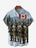 Moisture-wicking Canadian Flag Red Deer Chest Pocket Casual Shirt