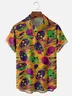 Moisture-wicking Music Festival Skull Punk Glam Rock Chest Pocket Casual Shirt