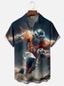Moisture-wicking, American Football Denver Art Mustang Chest Pocket Casual Shirt