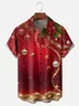 Moisture-wicking Christmas Art Christmas Tree Decorations Chest Pocket Casual Shirt