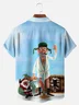 Big Size Moisture Wicking Crazy Christmas Vacation Eddie Chest Pocket Hawaiian Shirt