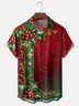Moisture-wicking Christmas Art Red Ribbon Chest Pocket Bowling Shirt
