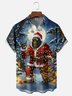 Moisture Wicking Merry Christmas Bigfoot Chest Pocket Hawaiian Shirt