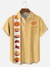 Big Size Moisture-wicking Thanksgiving Turkey Pumpkin Chest Pocket Bowling Shirt