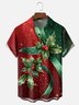 Moisture-wicking Christmas Art Christmas Red Berries Chest Pocket Casual Shirt