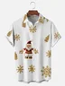Moisture-wicking Christmas Santa Snowflake Chest Pocket Casual Shirt