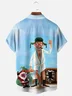 Tall Size Moisture Wicking Crazy Christmas Vacation Eddie Chest Pocket Hawaiian Shirt