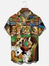 Moisture-wicking Fun Dog Poker Cards Chest Pocket Casual Shirt