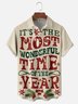 Moisture-wicking Christmas Fun Slogans Chest Pocket Casual Shirt
