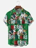 Moisture Wicking Christmas Rudolph Chest Pocket Hawaiian Shirt