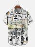 Moisture Wicking Gradient Colors Abstract Fish Flying Out of The Lake Chest Pocket Hawaiian Shirt