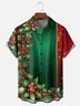Moisture-wicking Christmas Art Christmas Tree With Red Berries Chest Pocket Bowling Shirt