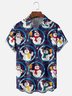 Moisture-wicking Christmas Retro Classic Snowman Chest Pocket Casual Shirt