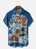 Moisture Wicking Merry Christmas Santa Claus Is Comin' to Town Chest Pocket, Hawaiian Shirt
