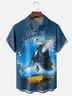 Moisture-wicking Christmas Train Ticket Pine Cone Chest Pocket Casual Shirt