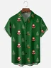 Moisture-wicking Christmas Santa Claus Reindeer Chest Pocket Casual Shirt